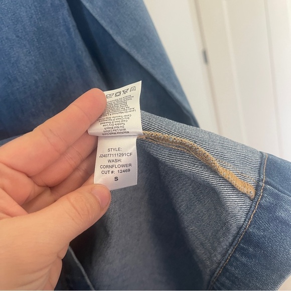 Veronica Beard Wasta Denim Dress in Cornflower Blue Long Sleeve - Picture 7 of 9